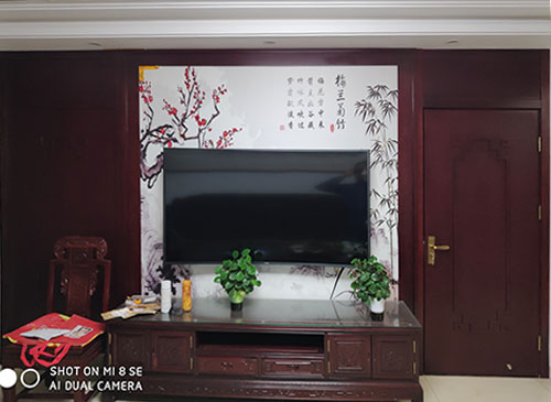肇庆中式家庭装修电视柜效果展示